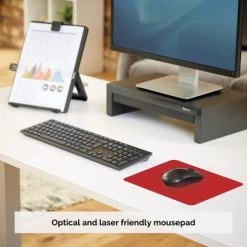 Fellowes 29701 Economy Mouse Pad Red - Pack Of 12 -Office Supply Store 29701 basic mousepad red optical