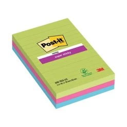 Post-it Notes Super Sticky 101x152mm Lined Ultra (Pack Of 3) 660-3SSUC
