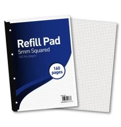 Hamelin 5mm Squared Refill Pad A4 80 Sheet (Pack Of 5) 400127678 -Office Supply Store 400127678 1102