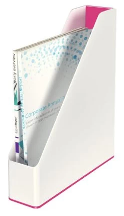 Leitz WOW Magazine File Dual Colour White/Pink 53621023 -Office Supply Store 480643 02