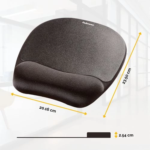 Fellowes 9176501 Memory Foam Wrist Rest And Mousepad Black 4 Fellowes 9176501 Memory Foam Wrist Rest And Mousepad Black - Image 2