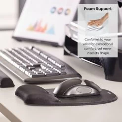 Fellowes 9176501 Memory Foam Wrist Rest And Mousepad Black 9 Fellowes 9176501 Memory Foam Wrist Rest And Mousepad Black -Office Supply Store 91765 memoryfoam mousepad black foamsupport