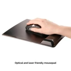 Fellowes 9182301 Crystal Mouse Pad And Wrist Support -Office Supply Store 91823 healthvcrystals mousepad black optical