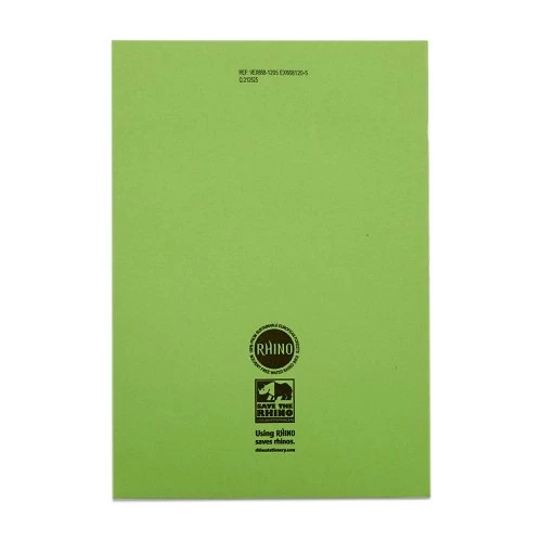RHINO A4 Exercise Book 80 Page, Light Green, F8M (Pack Of 50) - Image 3