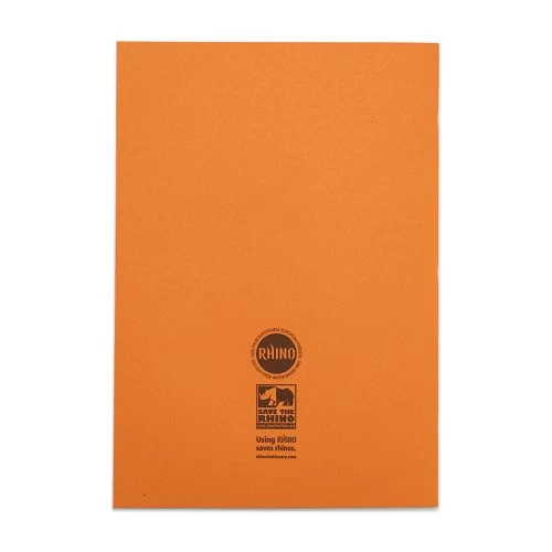 RHINO A4 Exercise Book 80 Page, Orange, F8M (Pack Of 50) - Image 3