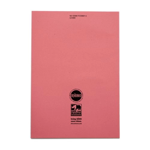 RHINO A4 Exercise Book 80 Page, Pink, F8M (Pack Of 50) - Image 3