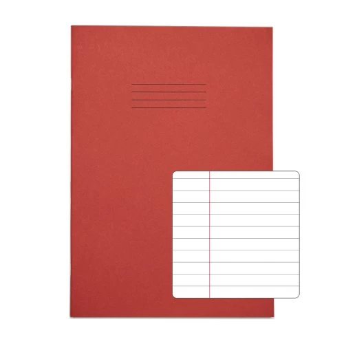 RHINO A4 Exercise Book 80 Page, Red, F8M (Pack Of 50)