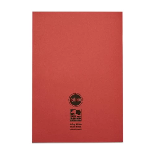 RHINO A4 Exercise Book 80 Page, Red, F8M (Pack Of 50) - Image 3