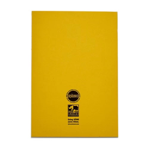 RHINO A4 Exercise Book 80 Page, Yellow, F8M (Pack Of 50) - Image 3