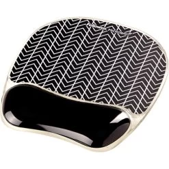 Fellowes Photo Gel Mouse Mat With Wristrest Chevron Design 9653401