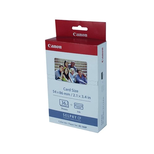 Canon® Canon KC-36IP Colour Ink And 54x86mm Paper Set 36 Sheets 7739A001 3 Canon® Canon KC-36IP Colour Ink And 54x86mm Paper Set 36 Sheets 7739A001