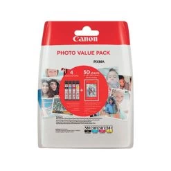 Canon® Canon CLI-581 Inkjet Cartridge + Photo Paper Value Pack CMYK 2106C005