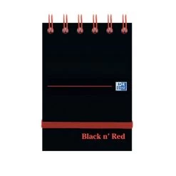 Black N' Red Wirebound Ruled Elasticated Notepad 140 Pages A7 (Pack Of 5) 400050435