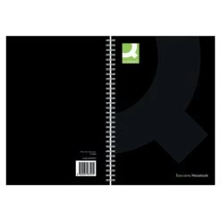 Q-Connect Hardback Wirebound Book A4 Black (Pack Of 3) KF03727