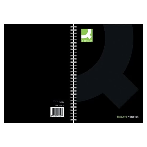Q-Connect Hardback Wirebound Book A4 Black (Pack Of 3) KF03727 3 Q-Connect Hardback Wirebound Book A4 Black (Pack Of 3) KF03727