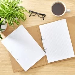 RHINO A4 Punched Exercise Paper 1000 Pages / 500 Leaf 8mm Lined (Pack Of 5) -Office Supply Store looseleaf paper lined punched lifestyle 2 sq lr