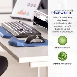 Fellowes 9287402 Plushtouch Blue Keyboard Wrist Support -Office Supply Store plushtouch blue mircoban