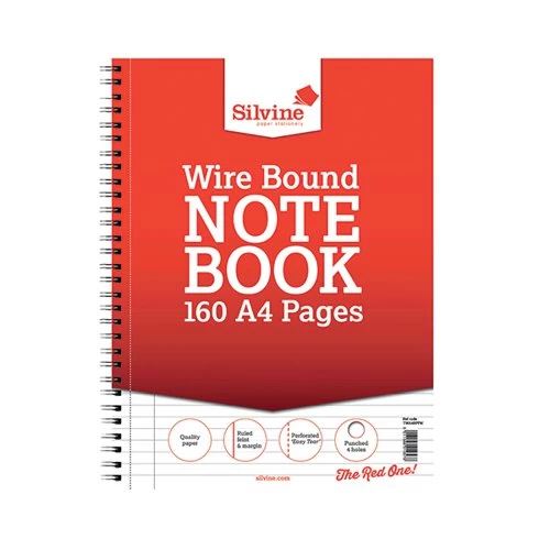 Silvine Sidebound Wire Lined Refill Pad A4 160 Pages (Pack Of 6) S80Y 3 Silvine Sidebound Wire Lined Refill Pad A4 160 Pages (Pack Of 6) S80Y