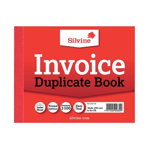 Silvine Duplicate Invoice Book 102x127mm (Pack Of 12) 616 3 Silvine Duplicate Invoice Book 102x127mm (Pack Of 12) 616