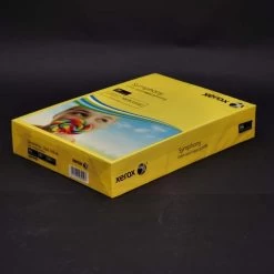 Xerox™ Xerox Symphony Dark Yellow A4 80gsm Paper (Pack Of 500) XX93952 -Office Supply Store xerox symphony strong pefc dark yellow 210x297 a4 80 ream left